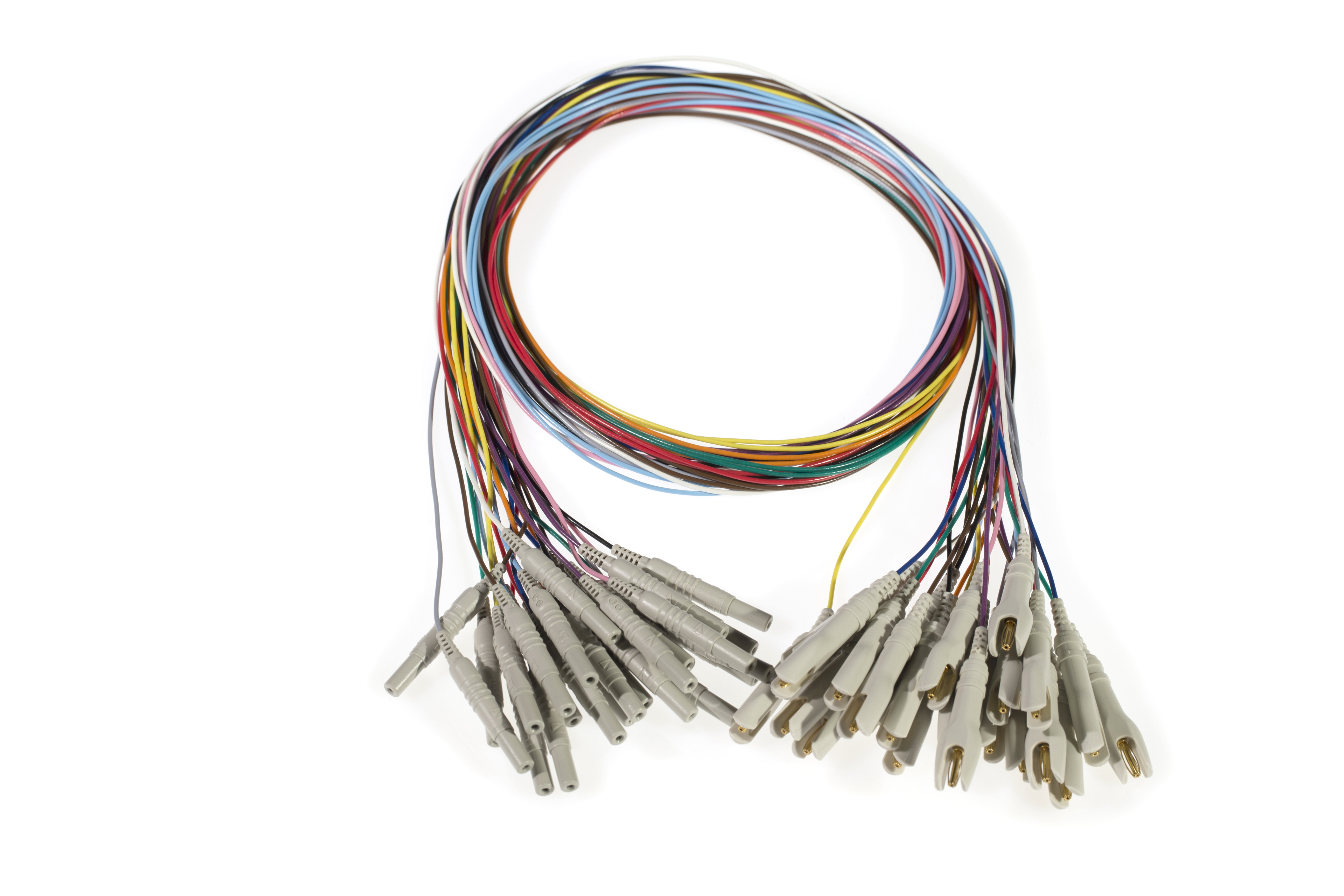 EEG Elektrodenanschlusskabel Nihon Kohden 90 cm, 2 mm Touchproof für Brückenelektrode farbig VE=1