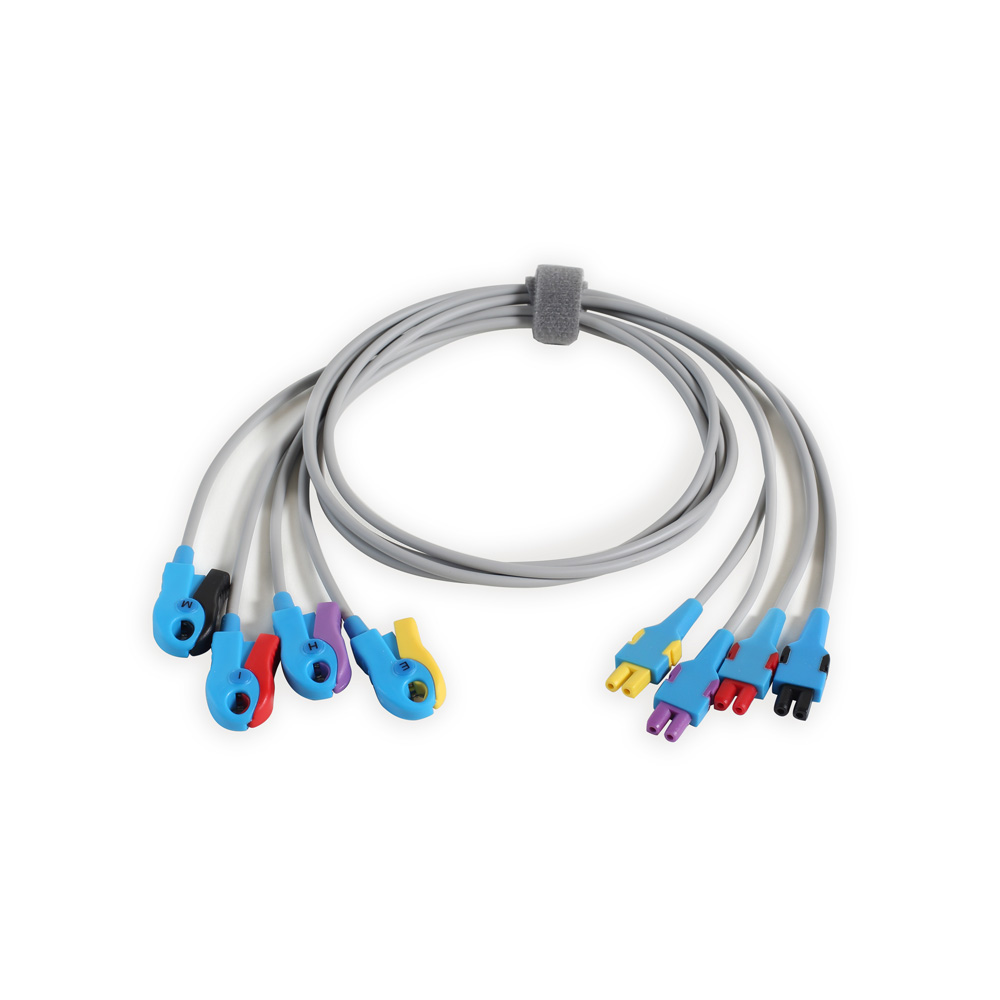 2104725-002-Lead-wire-Set-Add-on-Grabber-IEC-HEIM EKG-Elektrodenkabel-Set, 4 zusätzliche Klammern, IEC-HEIM
