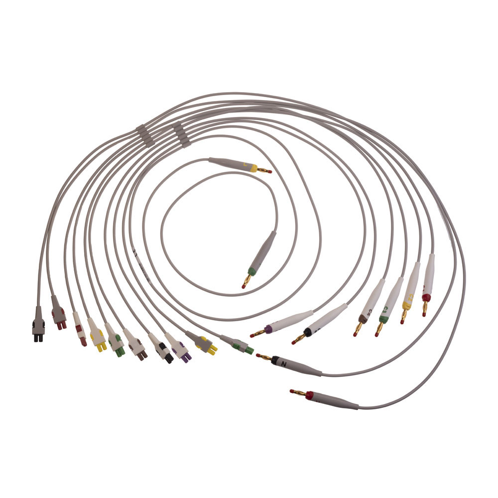 EKG Elektrodenkabel-Set, 10-Lead., Extremitätenableitungskabel 102 cm, Brustwandableitungskabel 80 c