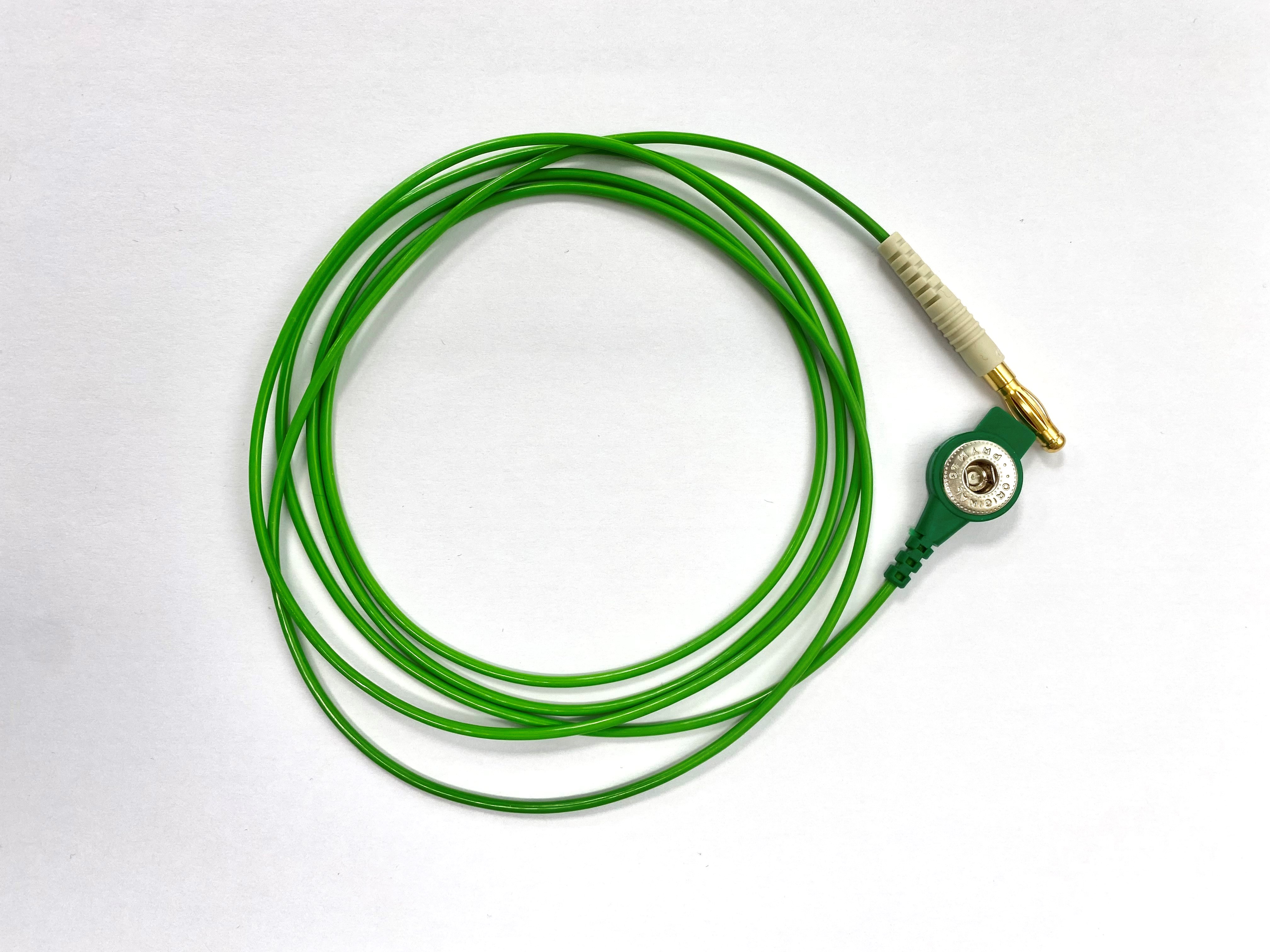 Anschlusskabel für Erdungsband mit Druckknopf L 150 cm. 4 mm Bananenstecker TÖN713009