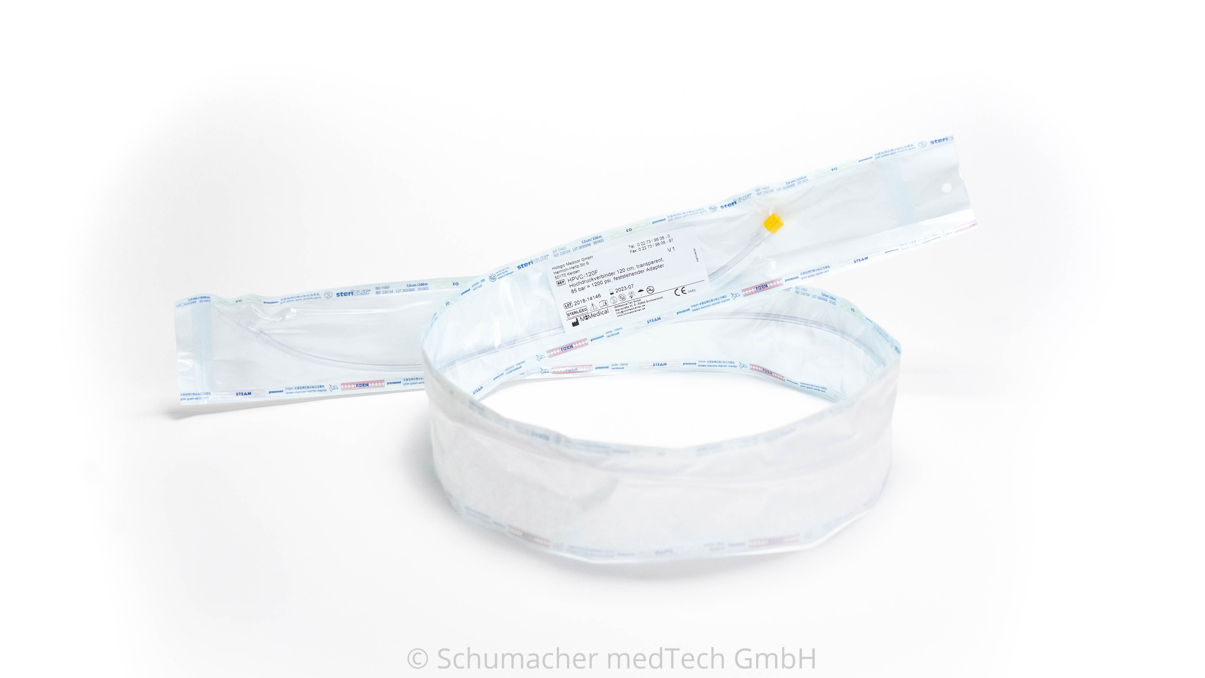MHMedical-Tec-MH-HPVC-120F-01 120cm Hochdruckschlauch mit fixem Adapter